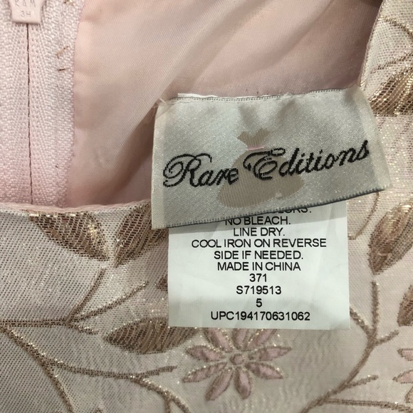 Rare Editions Toddler Girl Floral Brocade Dress With Side Bow Size 5T - Picture 3 of 9